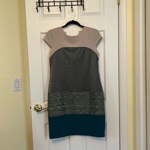 Nude and jewel tone dress